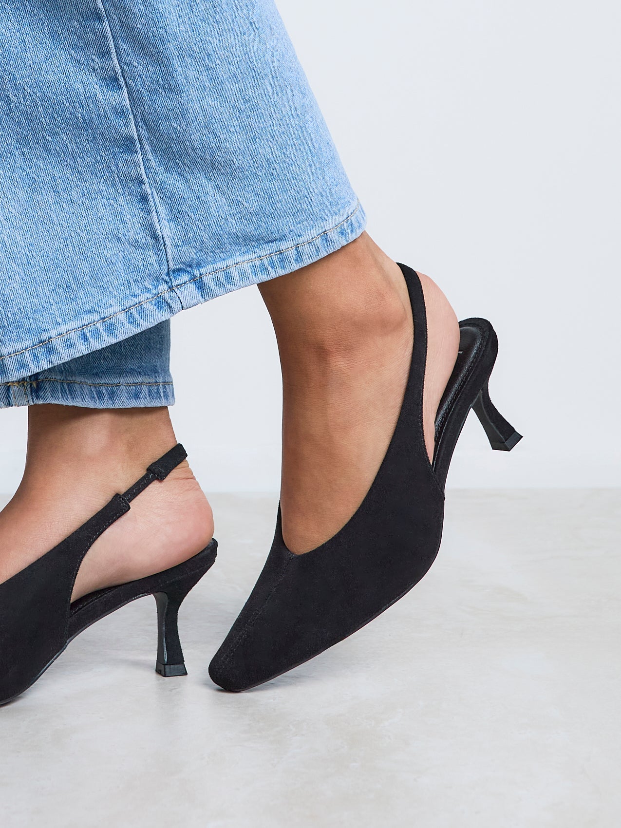 Method Black Square Toe Court Heels