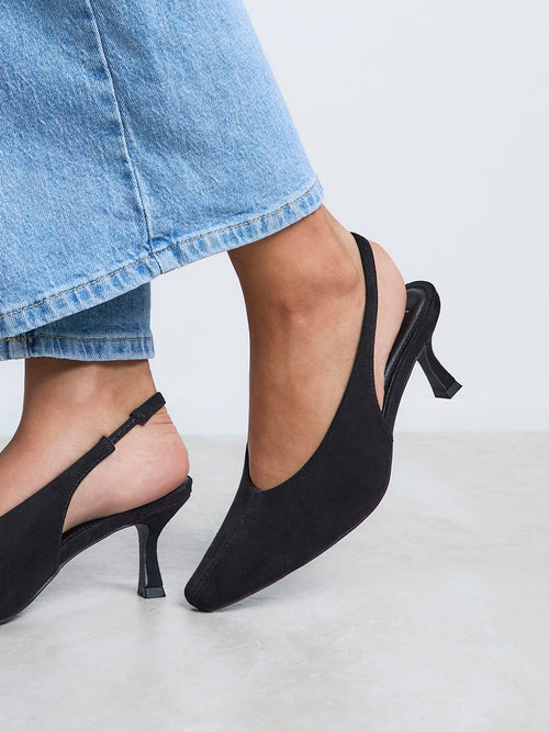 Method Black Square Toe Court Heels