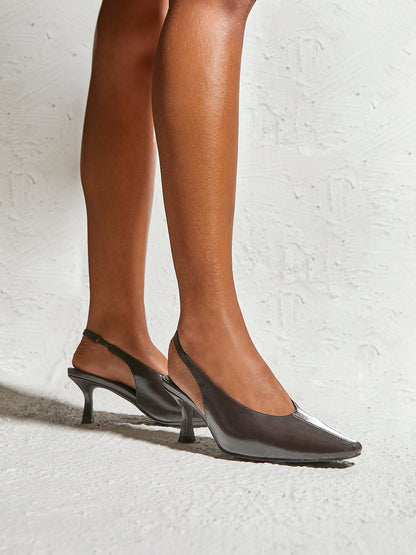 Method Grey Square Toe Court Heels