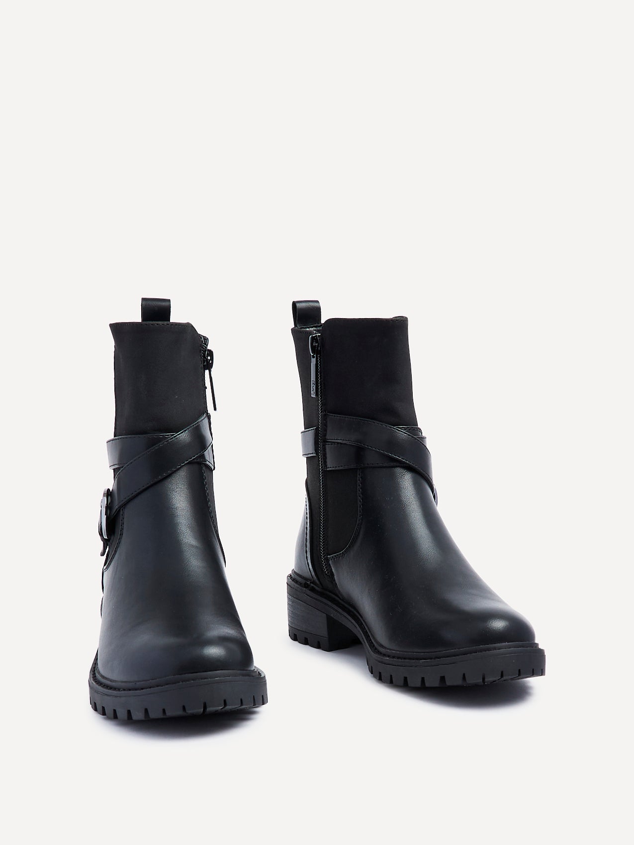 Metro Black Chunky Ankle Boots