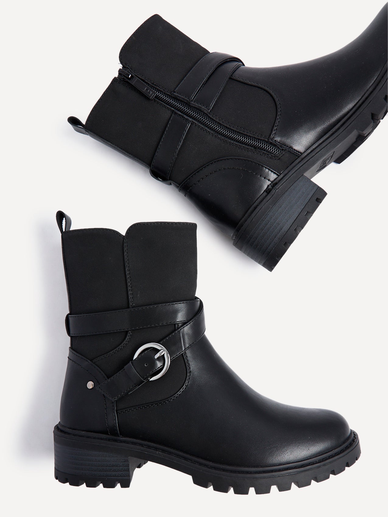 Metro Black Chunky Ankle Boots