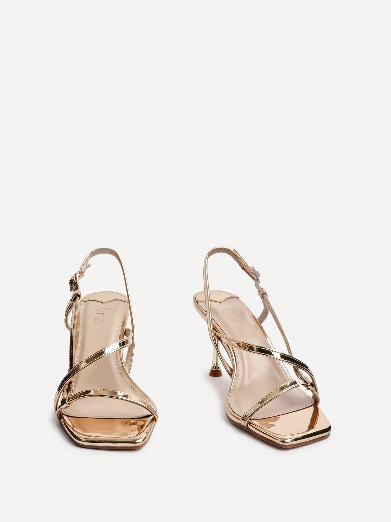 Midnight Gold Chrome Heeled Sandals