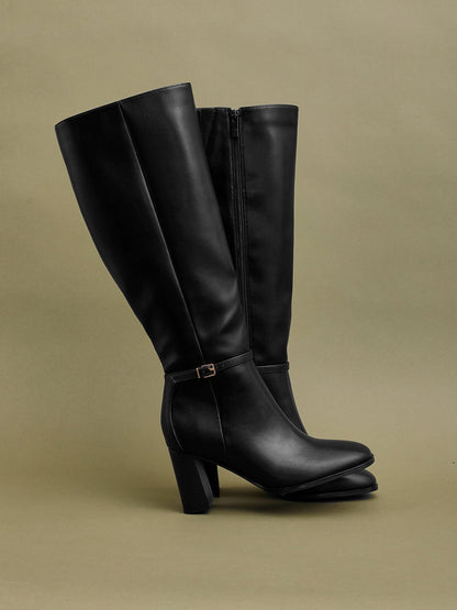Midtown Black Long Heeled Boots