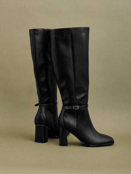 Midtown Black Long Heeled Boots