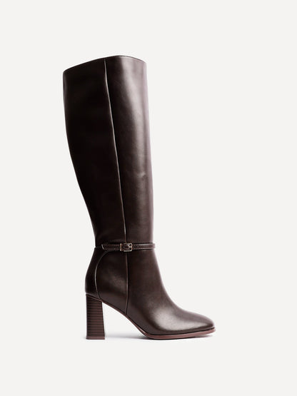 Midtown Brown Long Heeled Boots