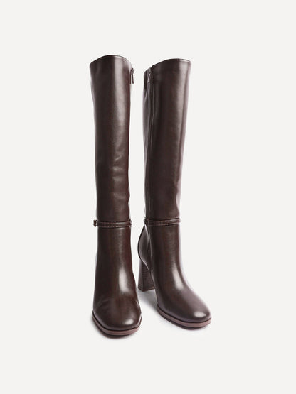 Midtown Brown Long Heeled Boots