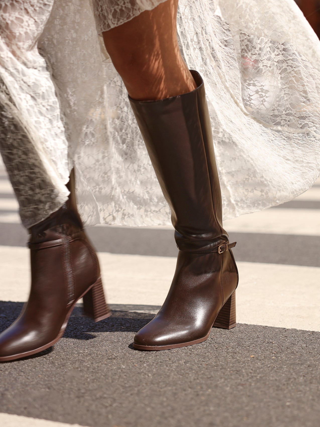 Midtown Brown Long Heeled Boots
