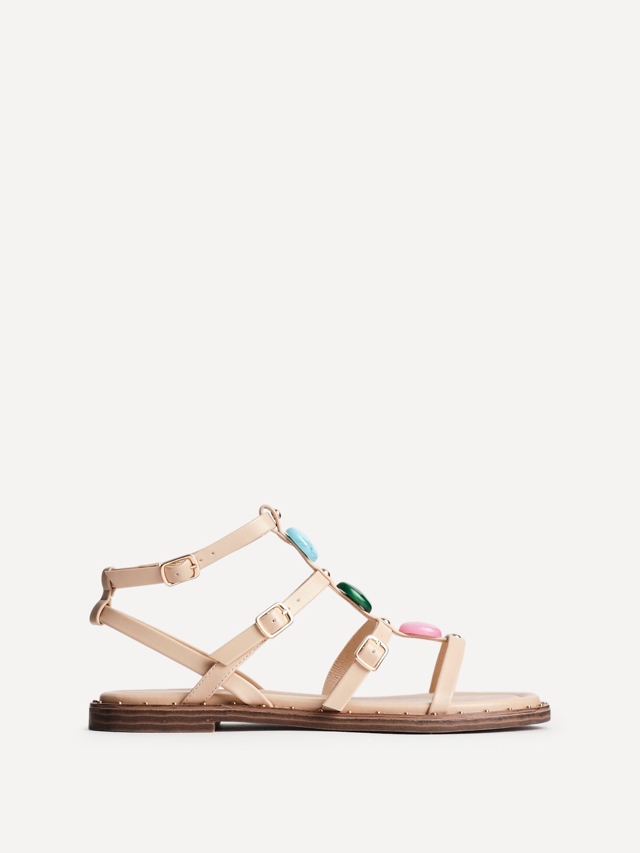 Mimi Nude Gladiator Flat Sandals