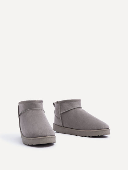 Ultra Mini Addy Ash Grey Fur Ankle Boots