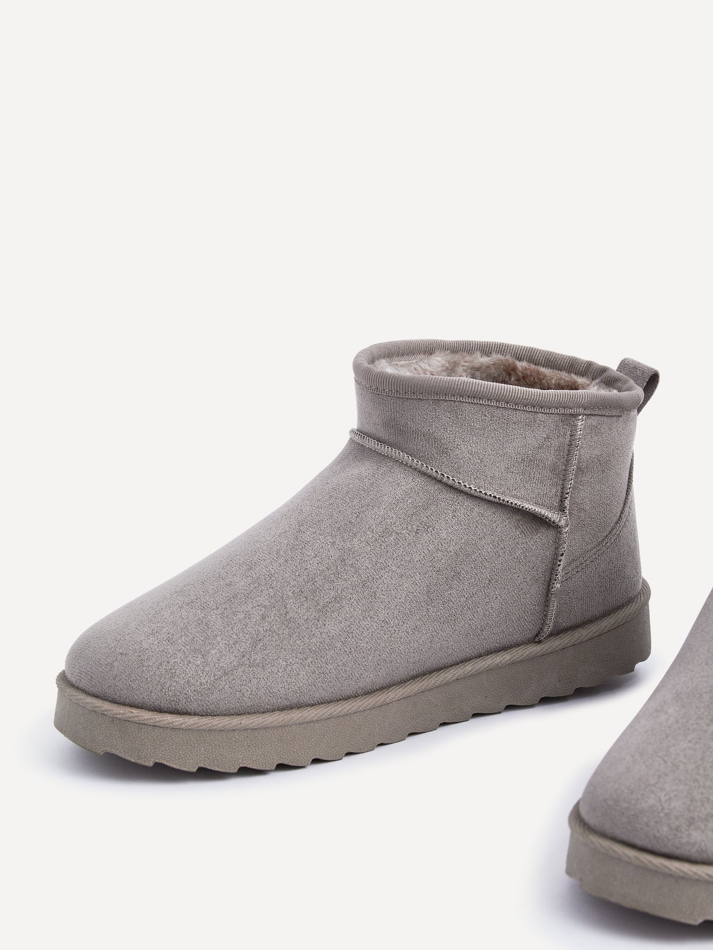 Ultra Mini Addy Ash Grey Fur Ankle Boots