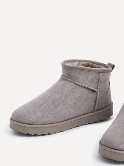 Ultra Mini Addy Ash Grey Fur Ankle Boots