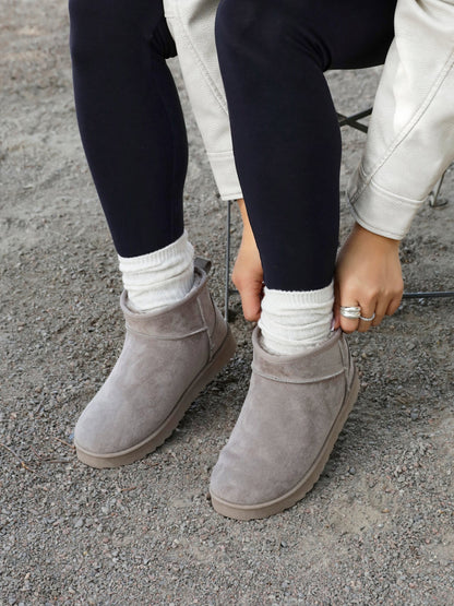 Ultra Mini Addy Ash Grey Fur Ankle Boots