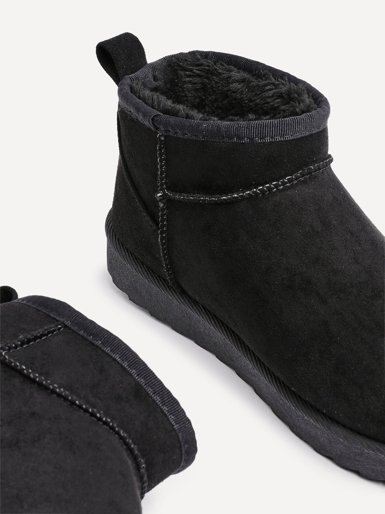 Ultra Mini Addy Black Fur Ankle Boots