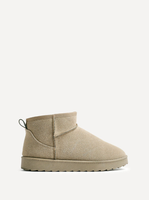 Ultra Mini Addy Khaki Fur Ankle Boots