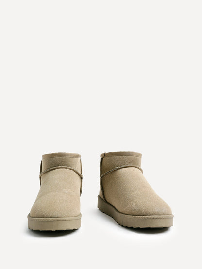 Ultra Mini Addy Khaki Fur Ankle Boots