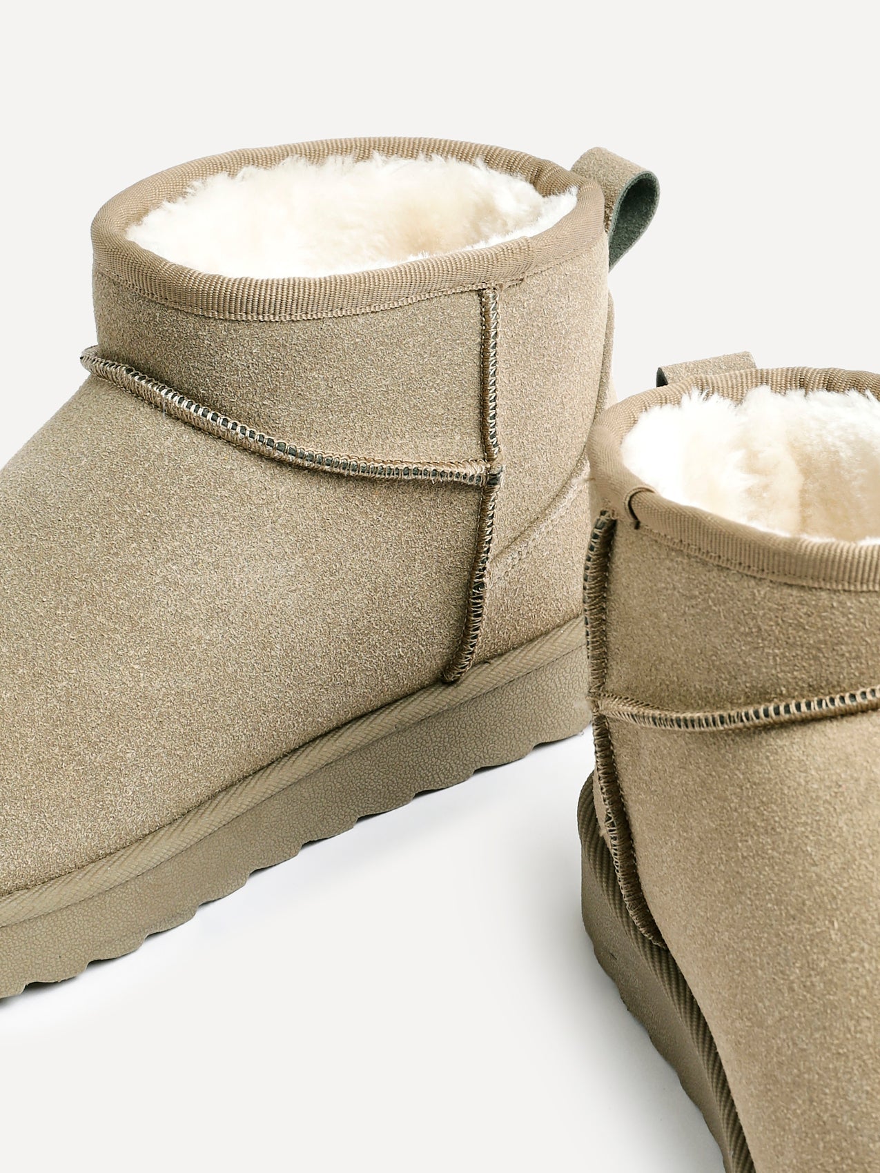 Ultra Mini Addy Khaki Fur Ankle Boots