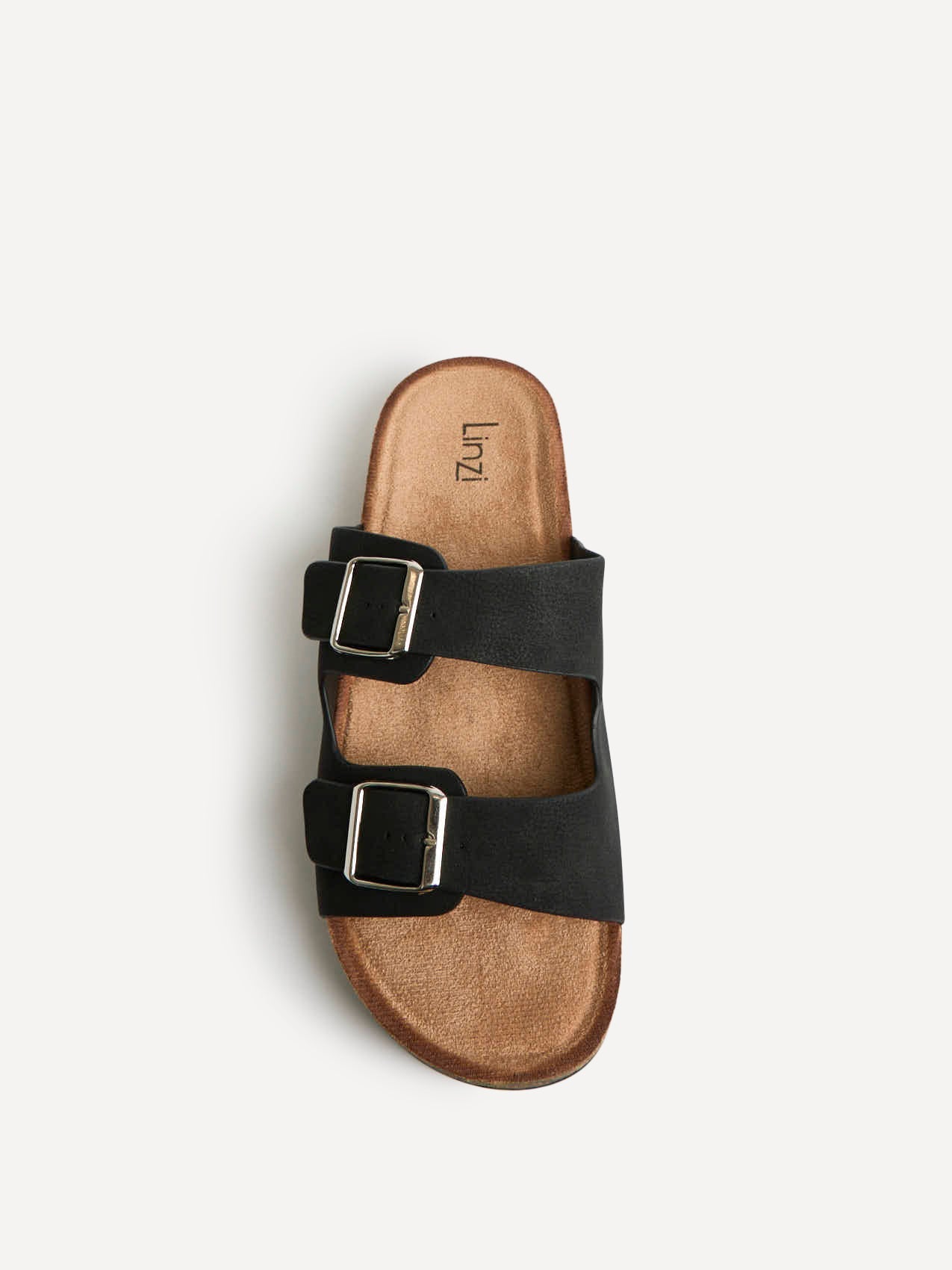 Mission Black Soft Footbed Double Buckle Sandals