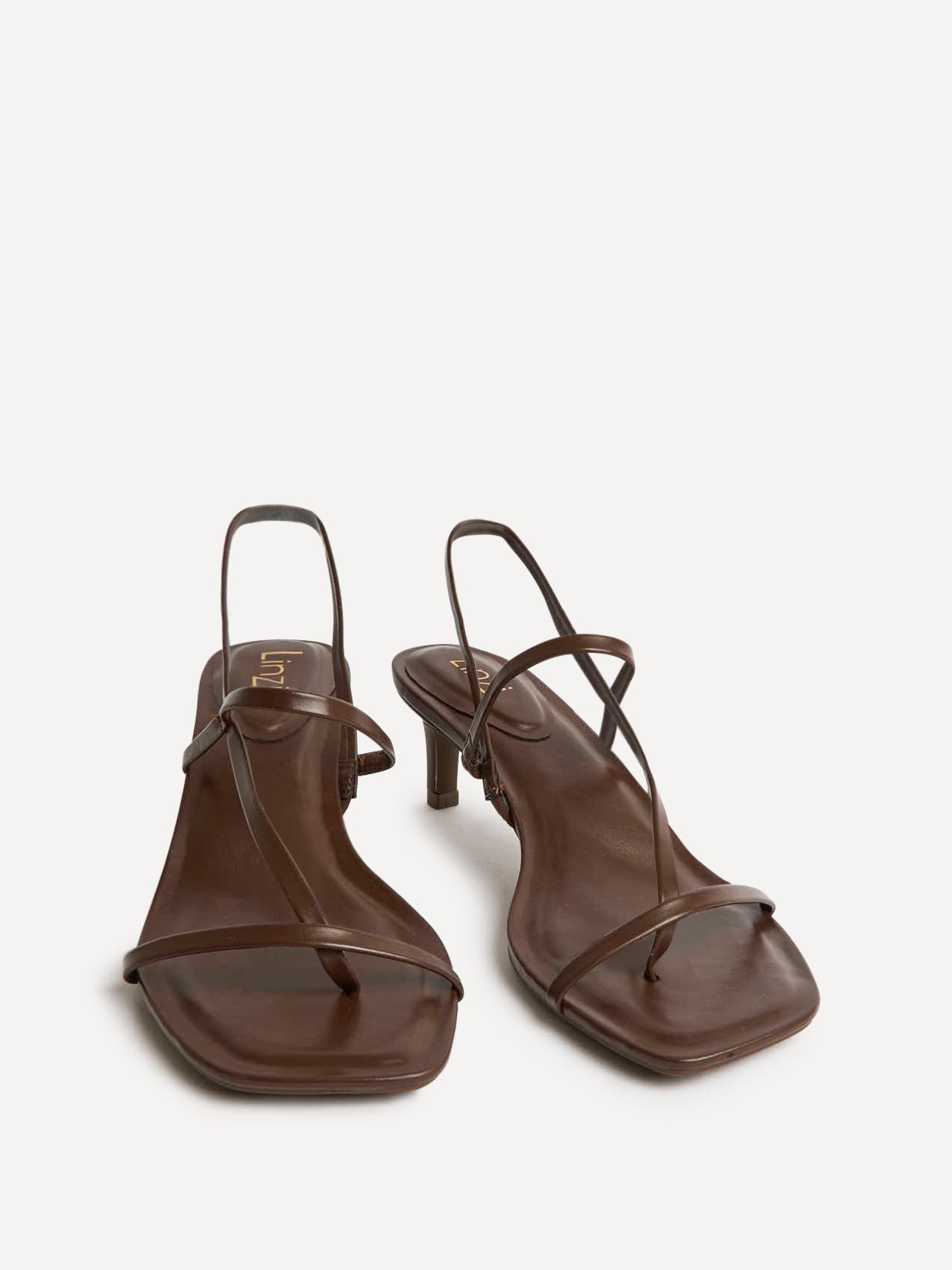 Mode Brown Faux Leather Heeled Sandals