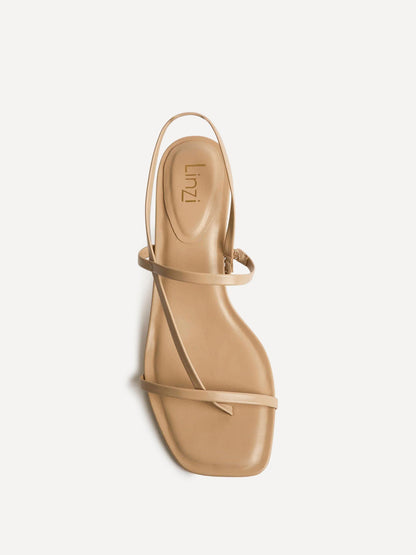 Mode Mocha Faux Leather Heeled Sandals