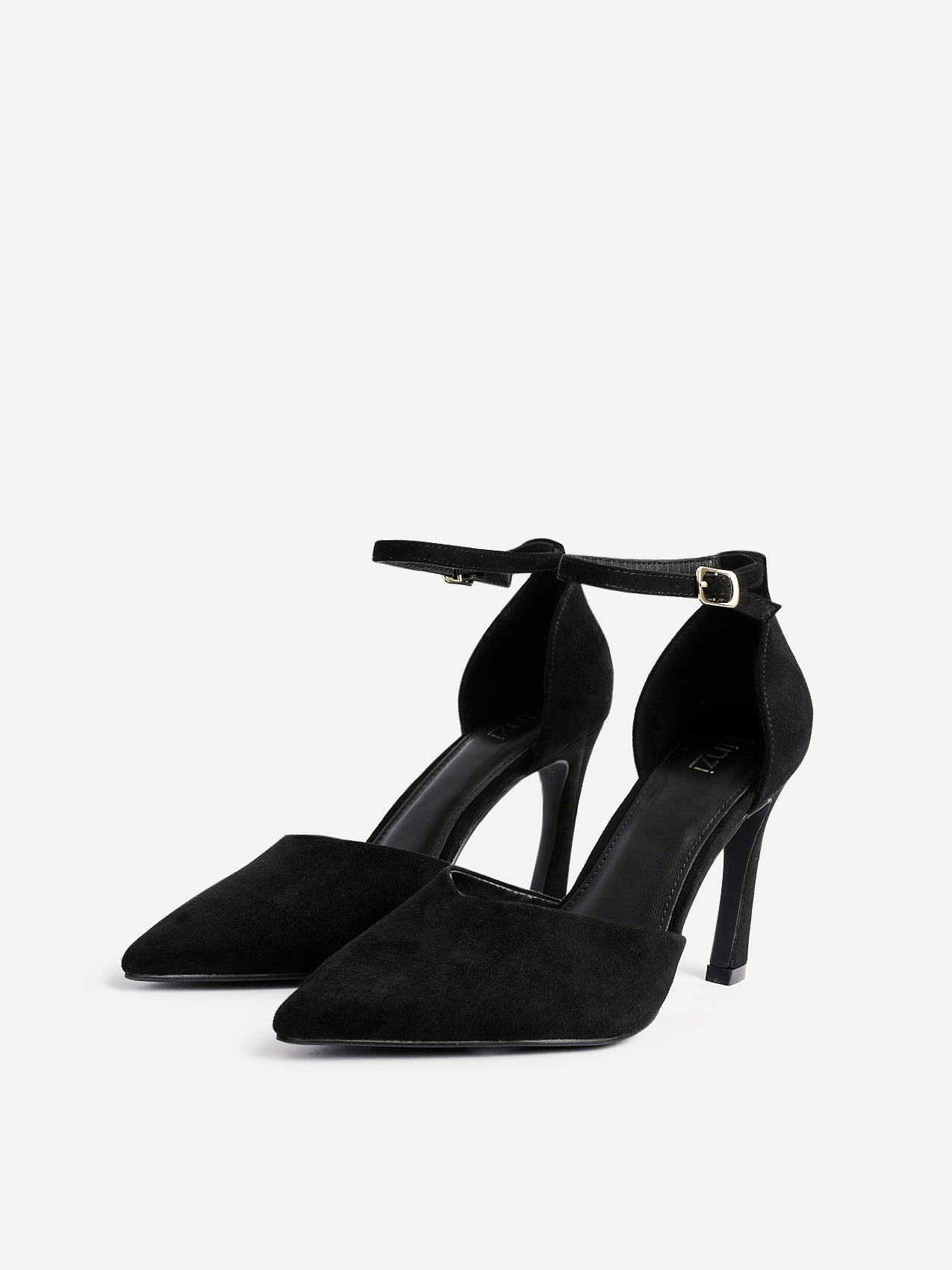 Moira Black Faux Suede V Cut Court Heels
