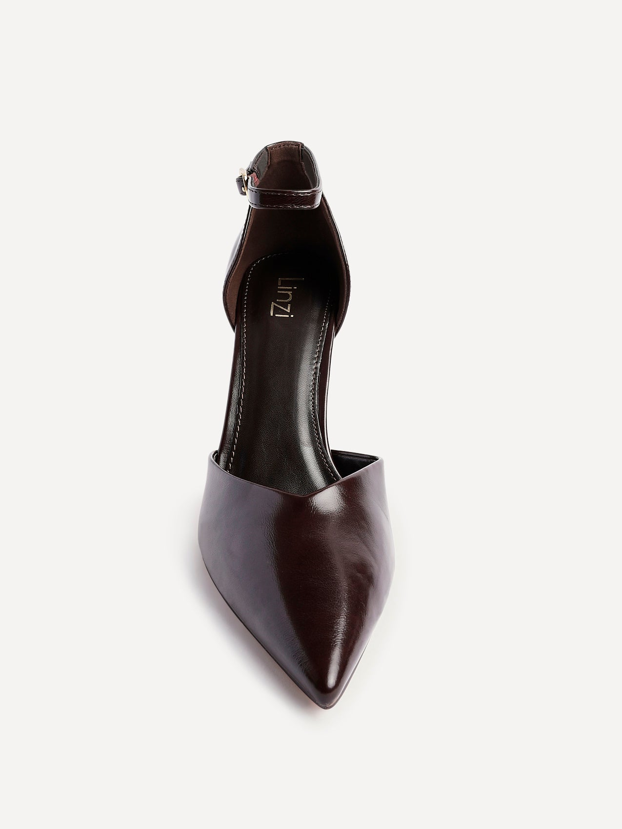 Moira Brown Faux Leather V Cut Court Heelsv
