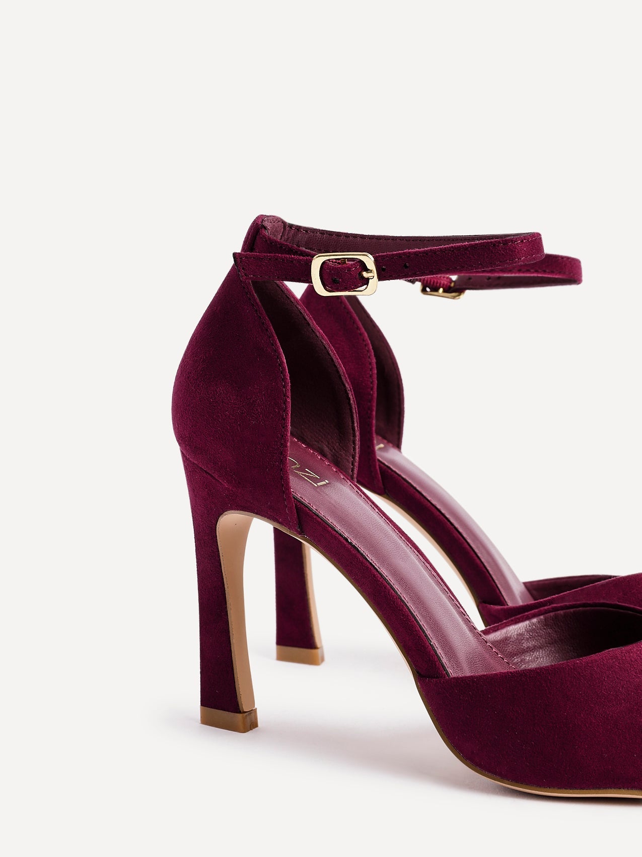 Moira Burgundy Faux Suede V Cut Court Heels