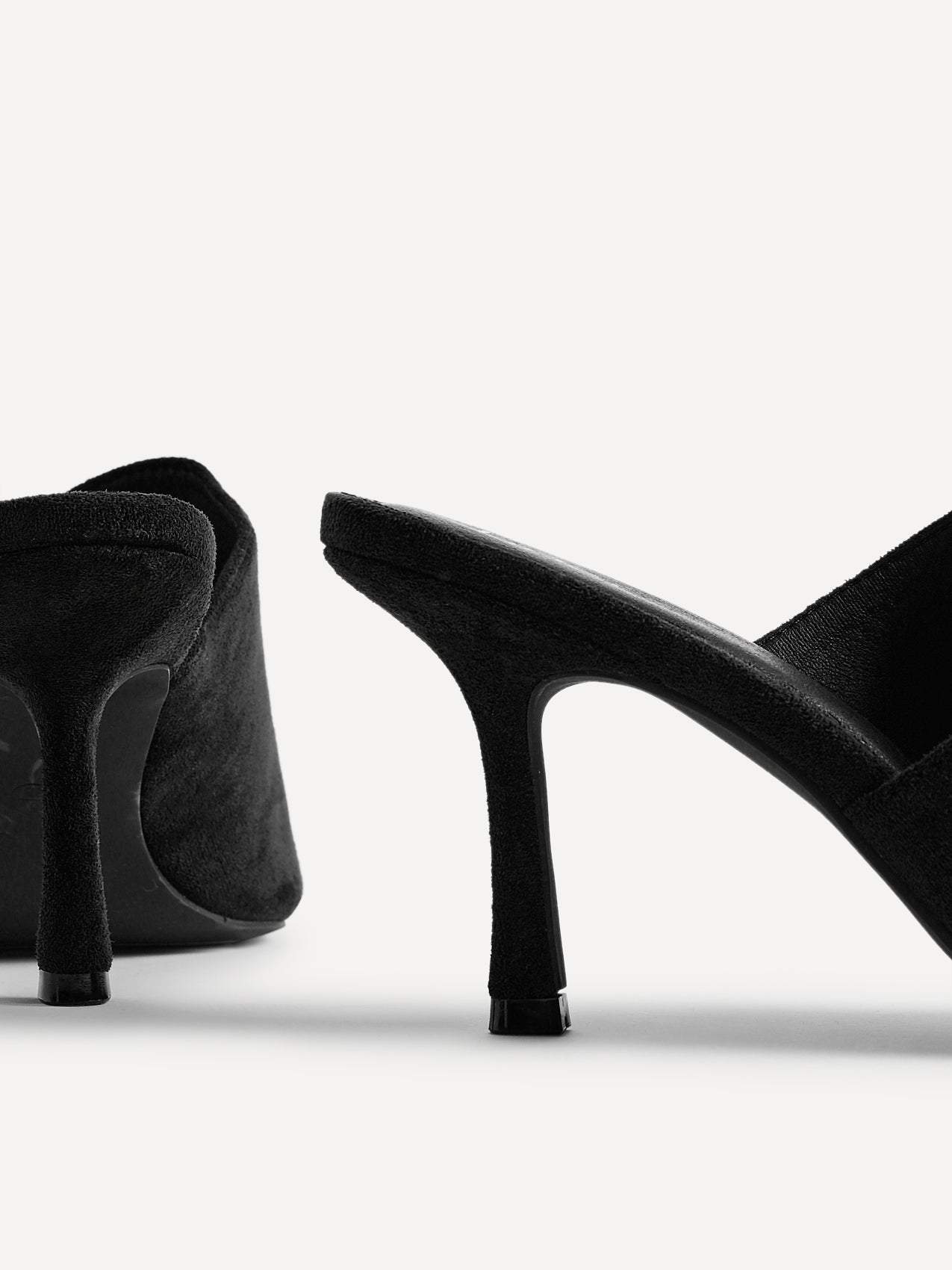 Monarch Black Peep Toe Mule Heels