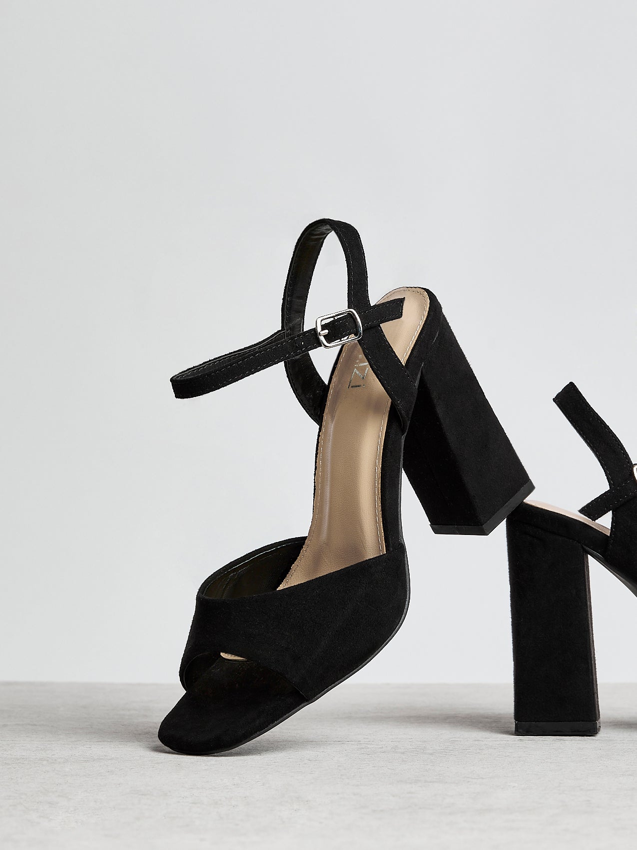 Monroe Wide Fit Black Block Heels