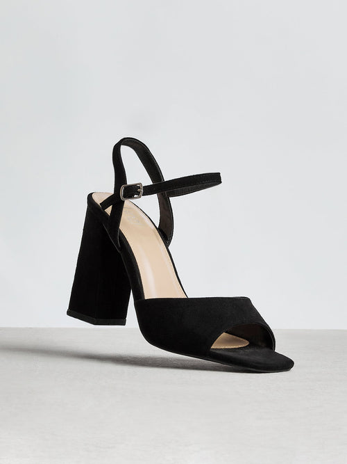 Monroe Wide Fit Black Block Heels
