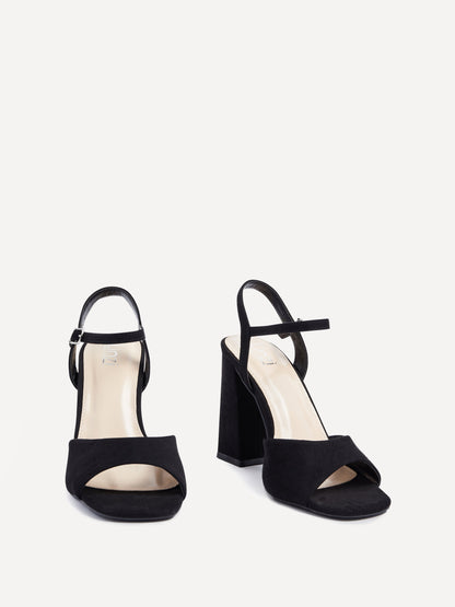 Monroe Wide Fit Black Block Heels