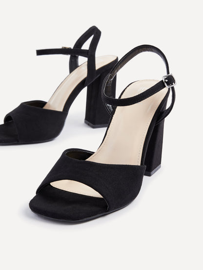 Monroe Wide Fit Black Block Heels