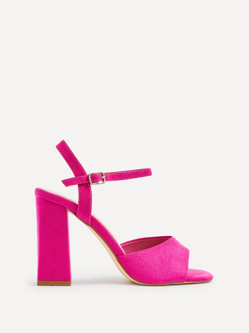 Monroe Wide Fit Fuchsia Block Heels