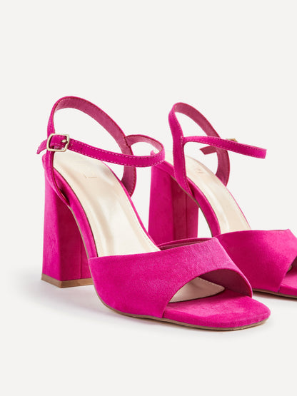Monroe Wide Fit Fuchsia Block Heels