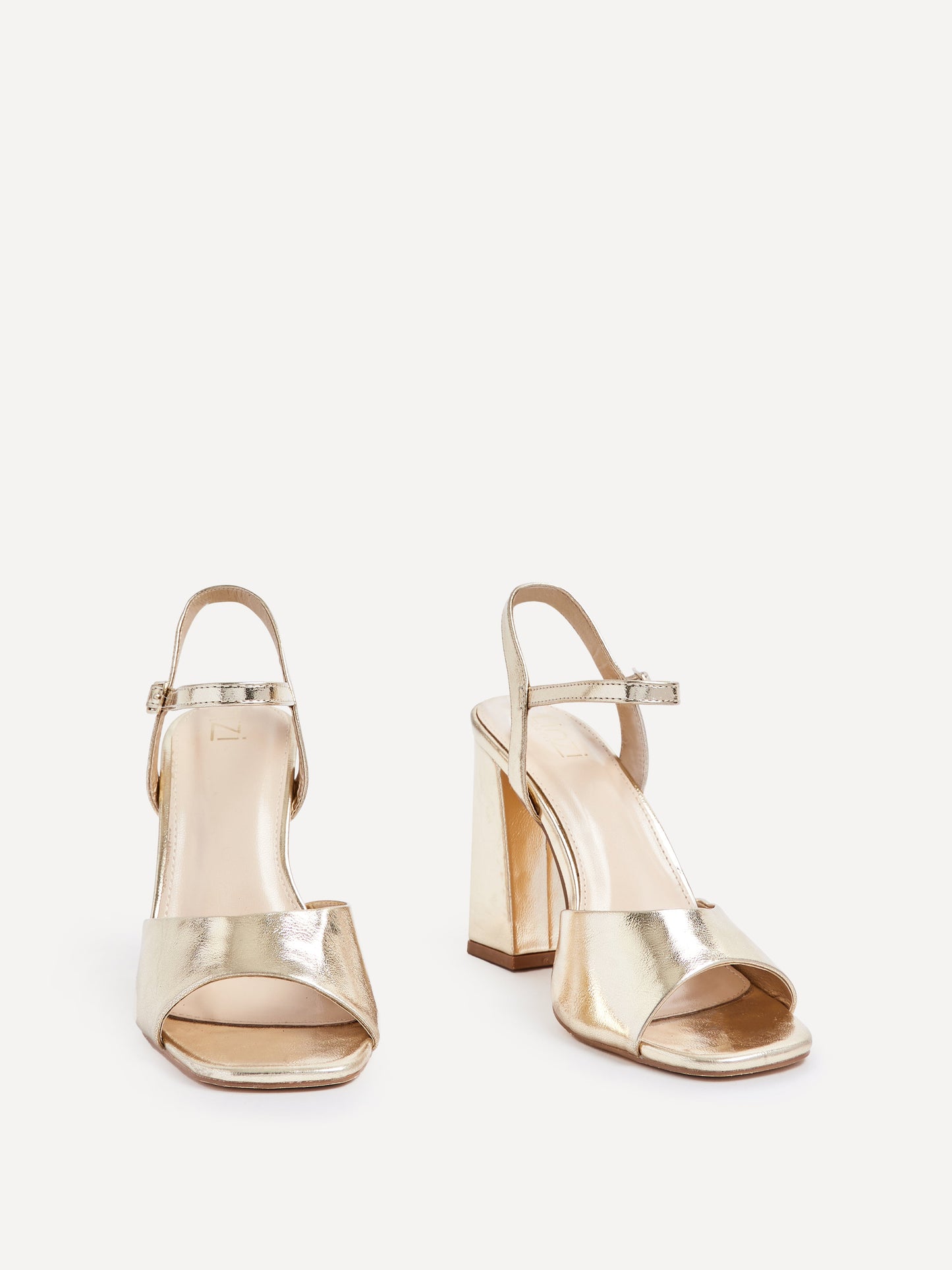 Monroe Wide Fit Gold Block Heels