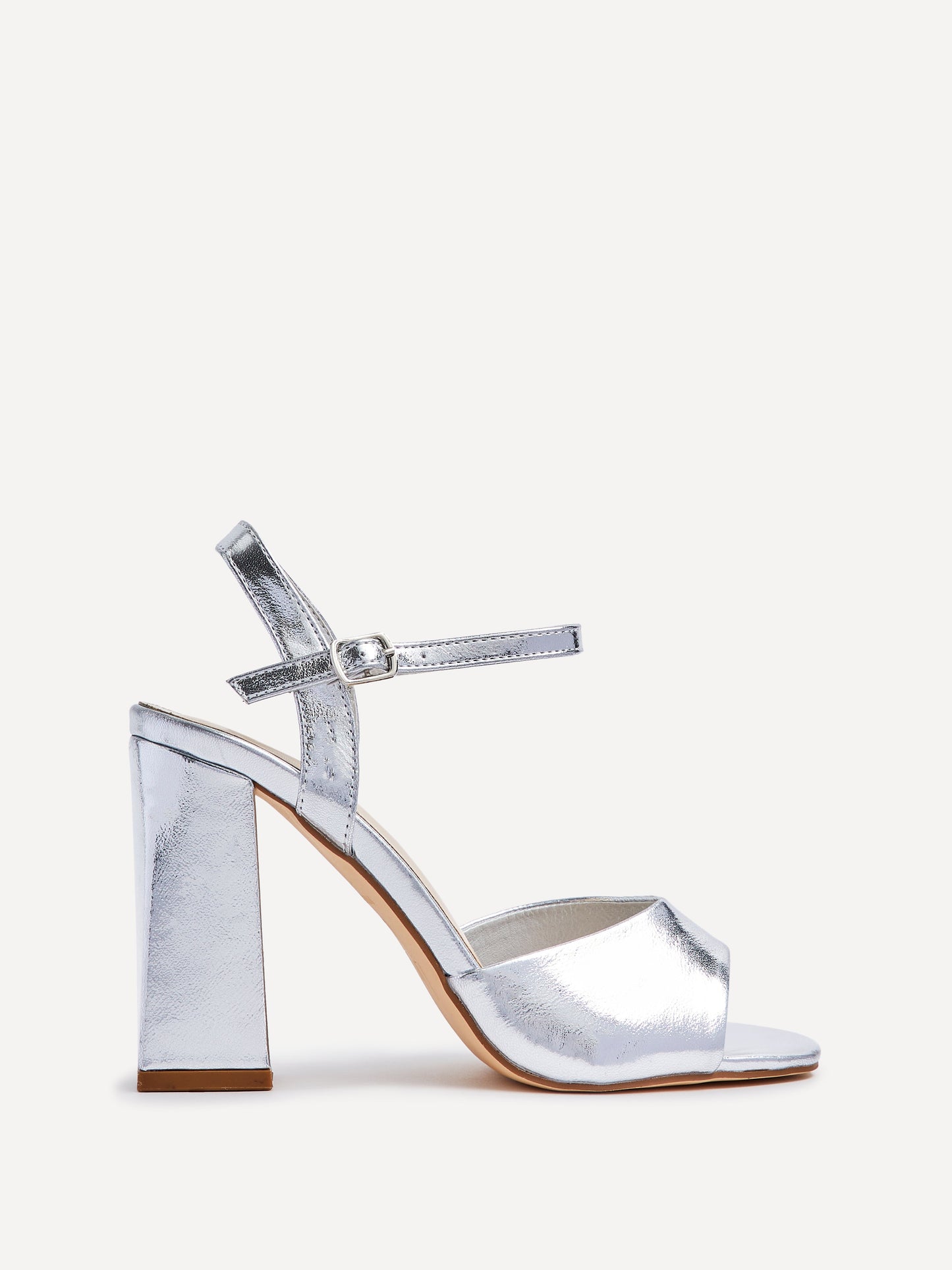 Monroe Wide Fit Silver Block Heels