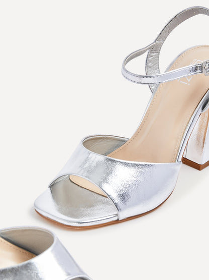 Monroe Wide Fit Silver Block Heels