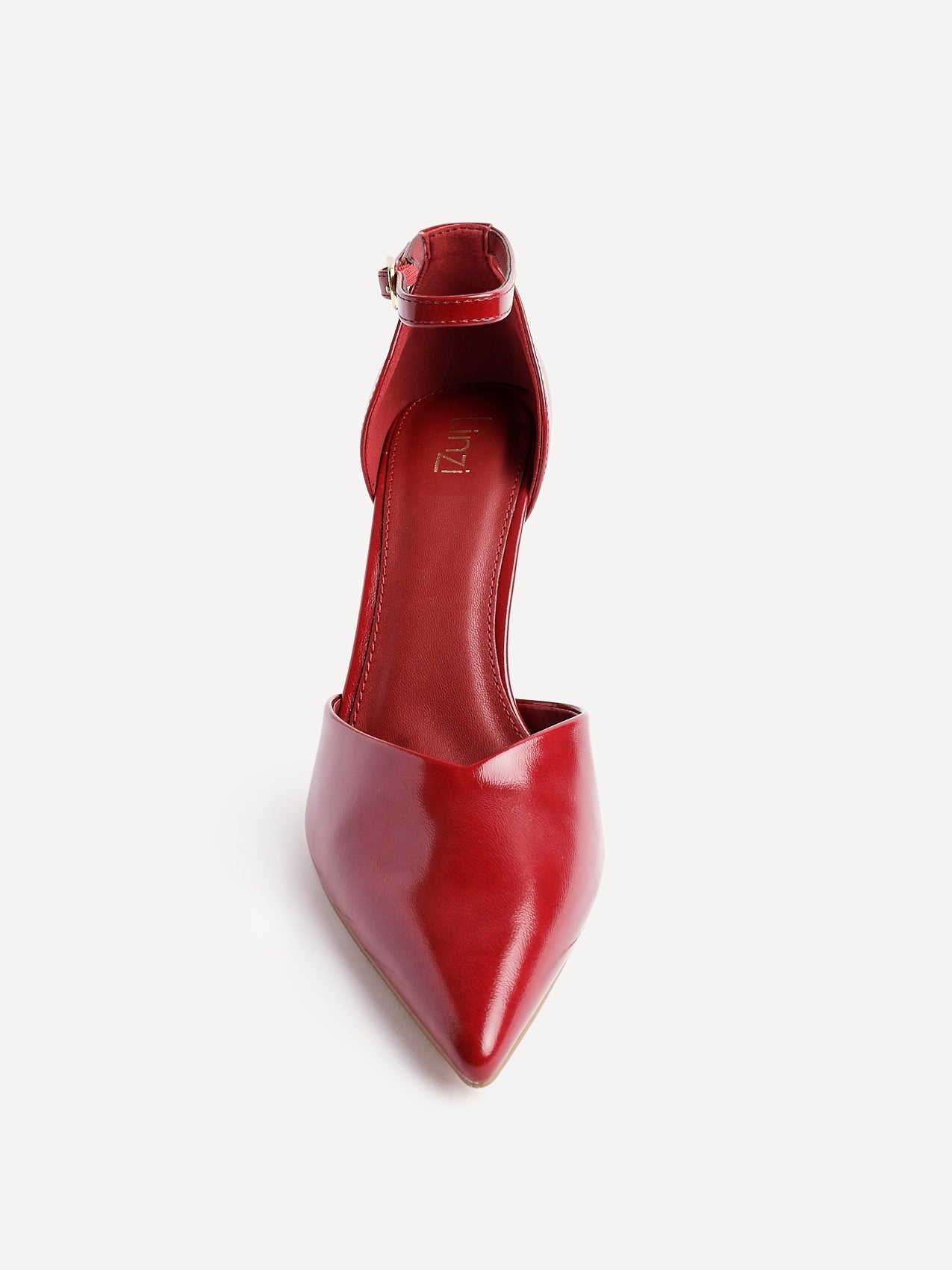 Moira Red Faux Leather V Cut Court Heelsv
