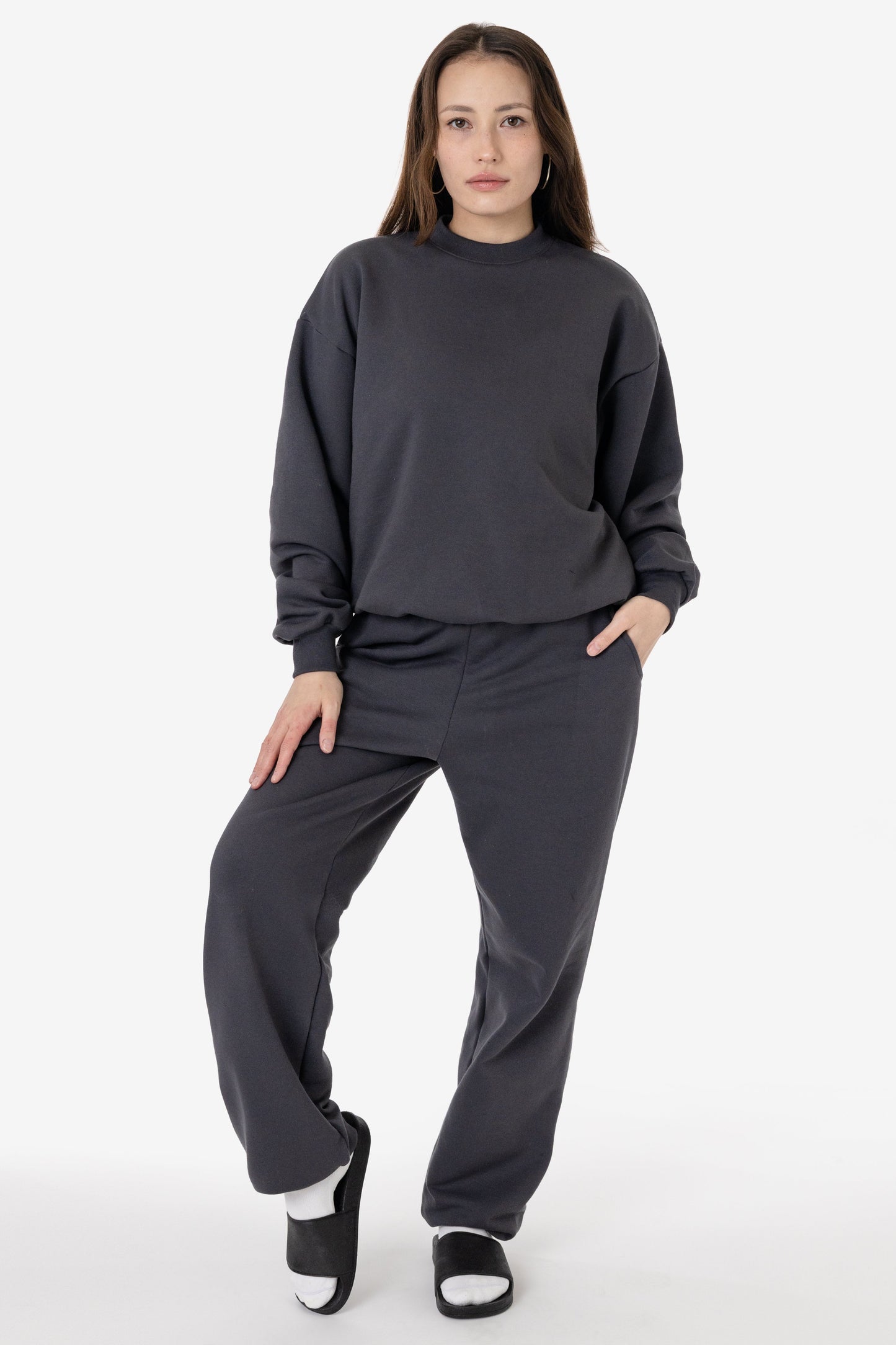 MWF1047 - 10 oz. Mid-weight Poly Cotton Fleece Wide Crewneck