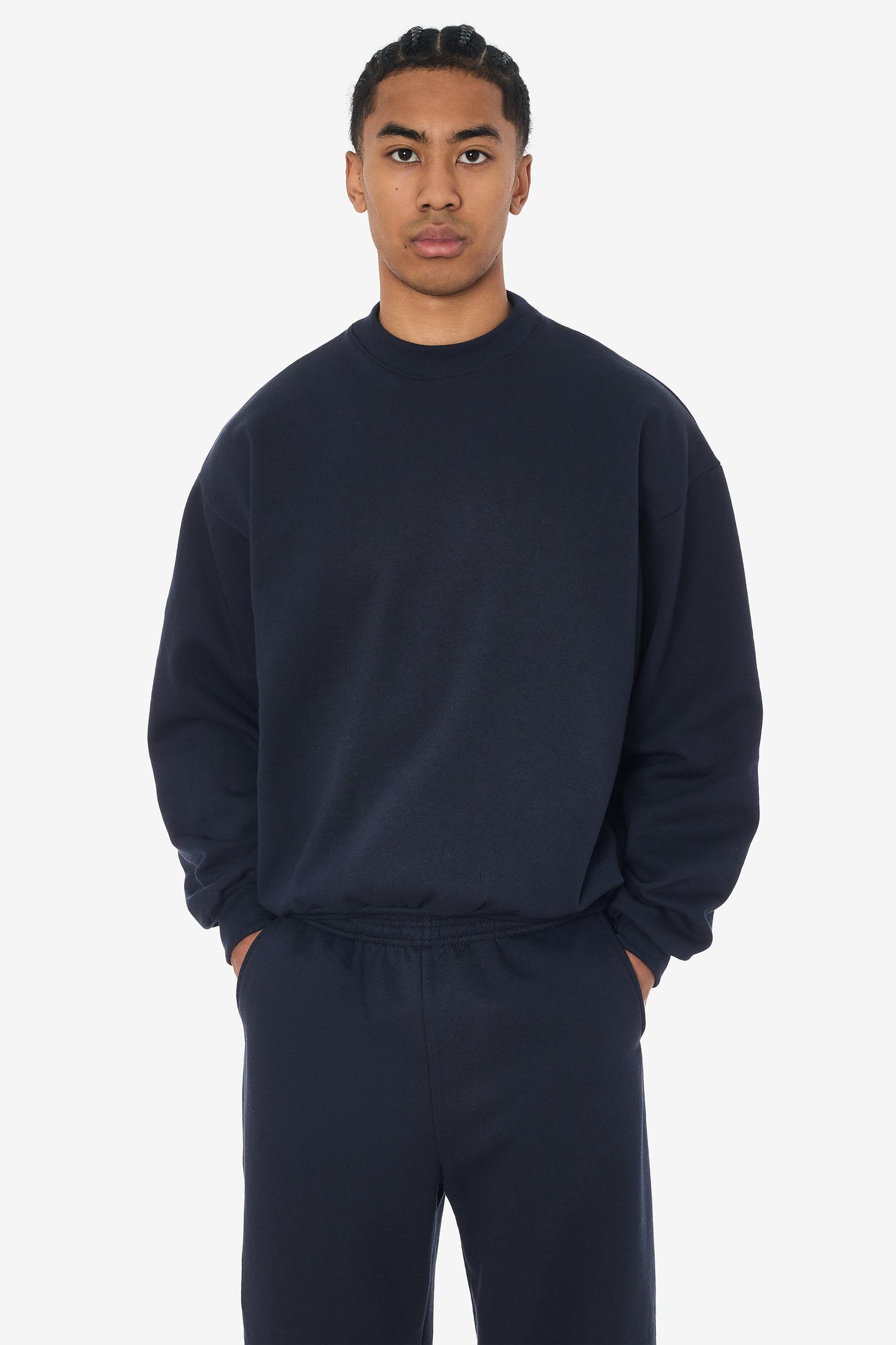 MWF1047 - 10 oz. Mid-weight Poly Cotton Fleece Wide Crewneck