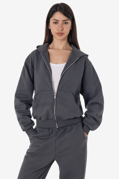 MWF10 - 10 oz. Mid-weight Poly Cotton Fleece Waist Length Zip-Up Hoodie