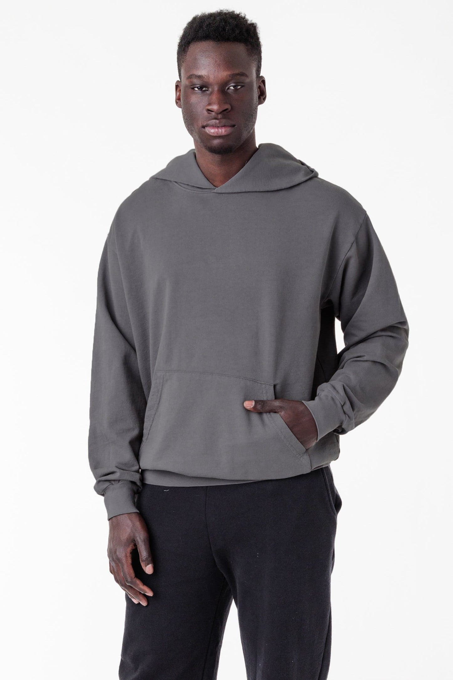 MWT09GD Unisex - Long Sleeve Garment Dye French Terry Pullover Hoodie