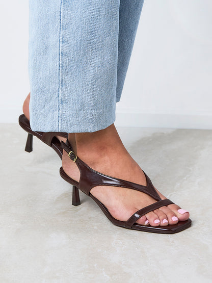 Myth Brown Heeled Sandals