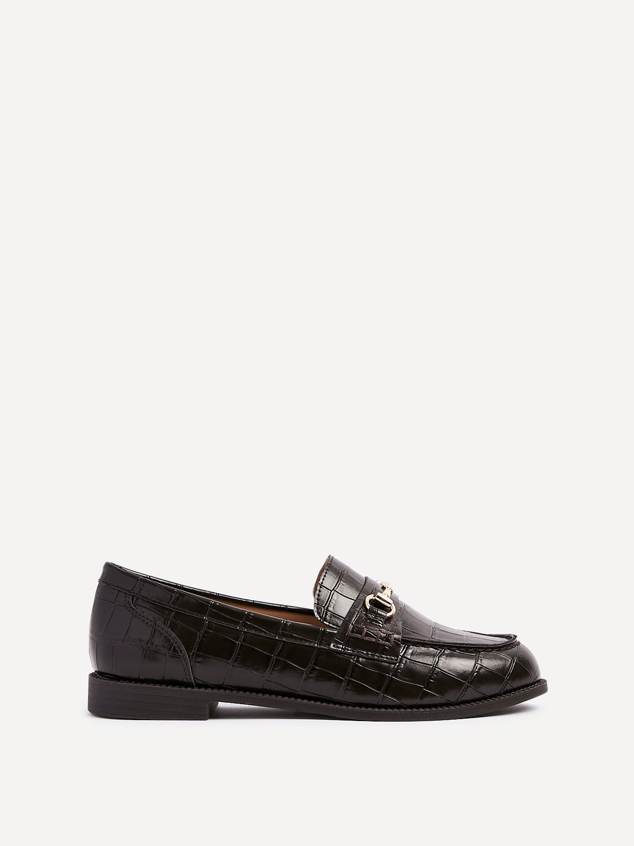 Maison Brown Faux Croc Patent Leather Loafers