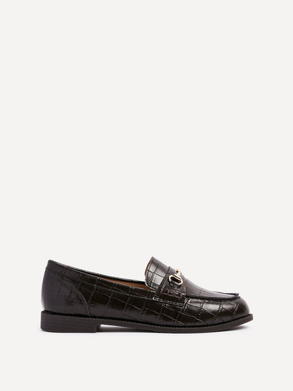 Maison Brown Faux Croc Patent Leather Loafers