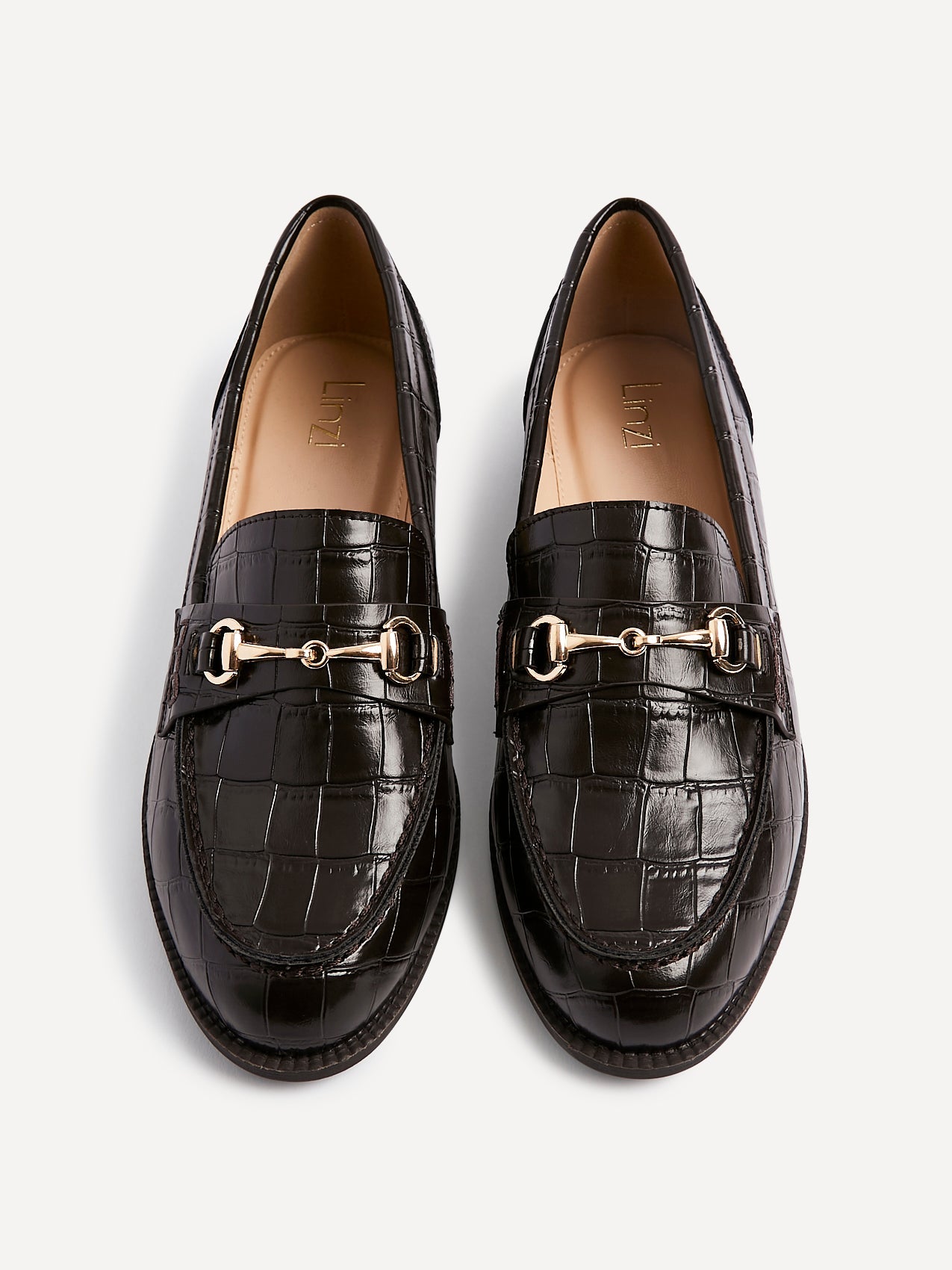 Maison Brown Faux Croc Patent Leather Loafers