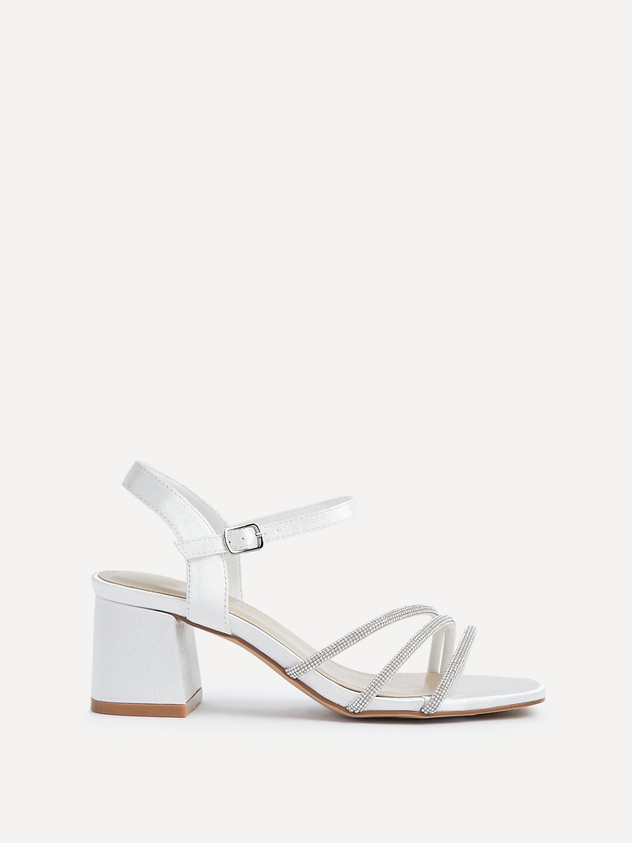 Mariah Wide Fit Bridal Ivory Diamante Heels
