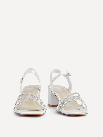 Mariah Wide Fit Bridal Ivory Diamante Heels