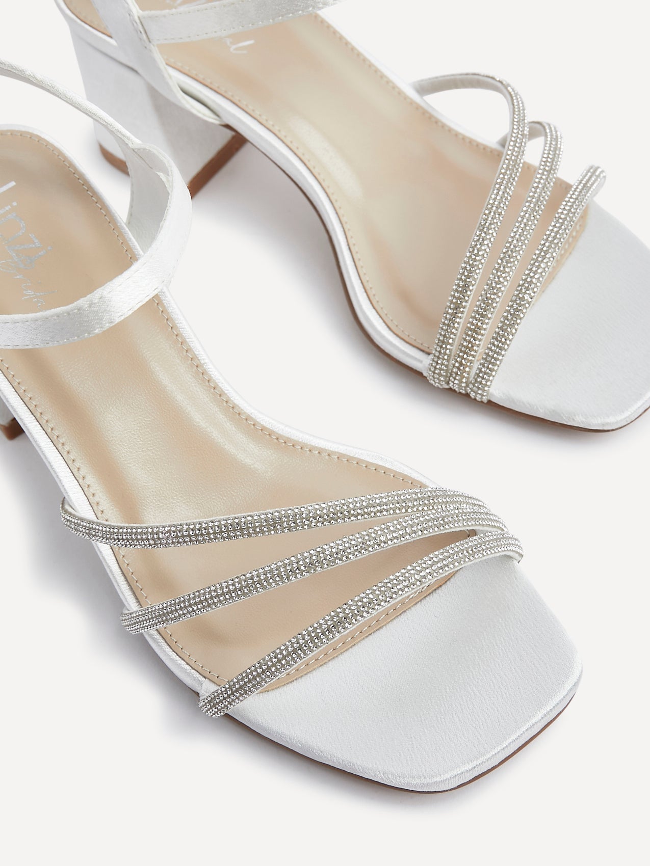 Mariah Wide Fit Bridal Ivory Diamante Heels