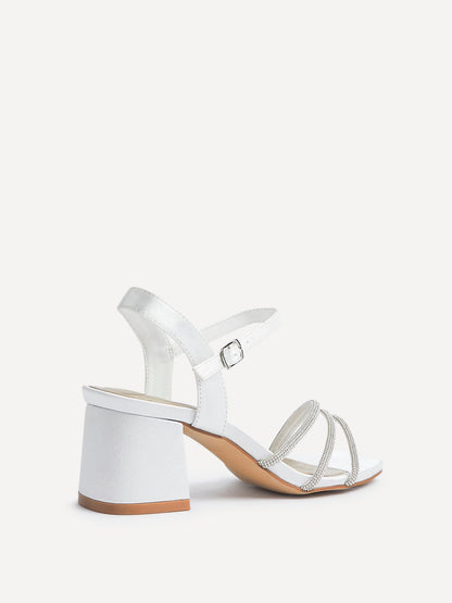 Mariah Wide Fit Bridal Ivory Diamante Heels