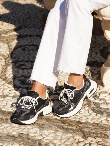 Venture Black Mesh Trainers